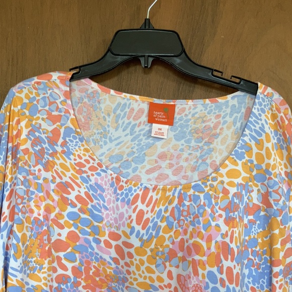 Hearts of Palm abstract print top with stretch 3X - Picture 14 of 17